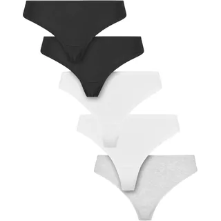 URBAN CLASSICS Basic Cotton Tanga 5 St. Schwarz/Weiß XS