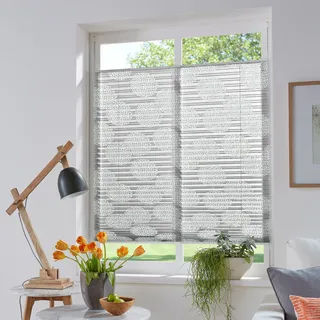 Plissee OTTO HOME "BELUM" Gr. 7, grau (hellgrau), B:100cm H:130cm, Obermaterial: 70% Baumwolle, 30% Polyester, Plissees, im Fixmaß, Ausbrenner, Kreise, Blumen, Klemmträger