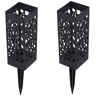 Grabvase, Friedhofsvasen mit Spikes, Friedhof Hohlblütenvasen Rasenblüten Vase Friedhof Vase Schwarze Plastikblütenhalter Lange Spikes Grabmarkierungen Dekoration 2pcs