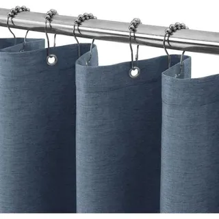 Duschvorhang Schmaler Textil Leinen Marineblau H182 x B92 cm 1er Pack