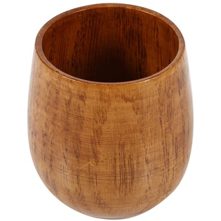 Firlar Holzbecher, Primitive Holzfarbe, Handgefertigt, für Kaffee, Tee, Bier, Saft, Milch, Massivholz, Holz, Teetassen, Weinbecher Zum Trinken von Tee, Kaffee, Wein, Bier,(große Bauchschale)