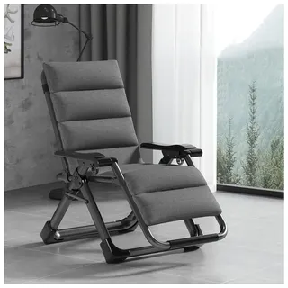 Relax-Liegestuhl, Relaxsessel Mit Liegefunktion, Liegestuhl Mit Verstellbarer Rückenlehne Und Armlehnen, Für Den Garten, Die Terrasse Oder Den Pool, Bis 150 Kg Belastbar(Color:Black,Size:Grey)