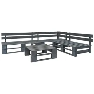 vidaXL Paletten Set 4-tlg. Grau
