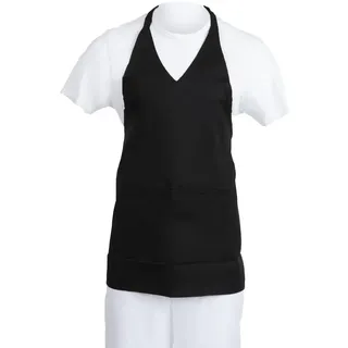 Whites Chefs Clothing Weiße Kellnerschürze mit V-Ausschnitt in Schwarz