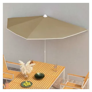 vidaXL Halb-Sonnenschirm mit Mast 180x90 cm Taupe