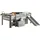90 x 200 cm inkl. Rollrost und Rollboxen Kiefer massiv grau lackiert
