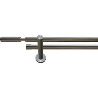 INDEKO Vorhangstange Pretoria 2-läufig Ø 16 mm 390 cm Silber