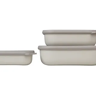 Mepal Cirqula rechteckig flach Aufbewahrungsbehälter-Set, 3-tlg. nordic white