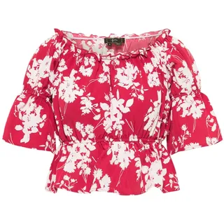 faina Damen Carmenbluse in Rot Weiss | Gr.: S