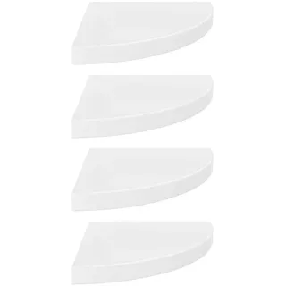 furnicato Wandregal Eck-Schweberegale 4 Stk. Hochglanz-Weiß 35x35x3,8 cm MDF, 1-tlg. weiß