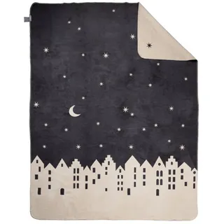 räder Winterstadt Kuscheldecke 150 x 200 cm Schwarz