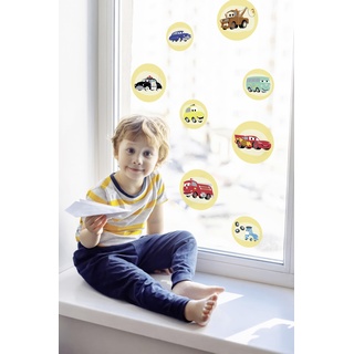 Fensterbild Cars Ka-Chow Bubbles - Größe 30 x 30 cm, 2 Bogen - Fenstersticker, Disney, Kinderzimmer, Babyzimmer, Auto
