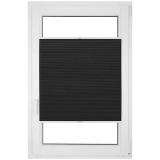 RENA Wabenplissee Thermo Plissee ohne Bohren Verdunklungsplissee Blickdicht Fenster Balkonfenster Balkontür Verdunkelung Sonnenschutz Innen Sichtschutz Hitzeschutz Schwarz 35x80 cm