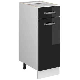 Vicco Schubladenschrank R-Line 30 x 46 x 81,5 cm Schwarz Hochglanz