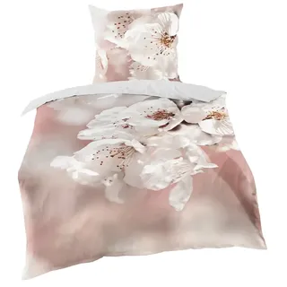 Bierbaum Mako-Satin-Bettwäsche  Blumen , rosa/pink , 100% Baumwolle   , Maße (cm): B: 135