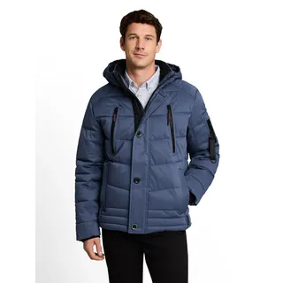 Steppjacke TOM TAILOR, Herren, Gr. S, blau (vintage indigo blau), Web, Obermaterial: 100% Polyester. Futter: 100% Polyester, regular fit taillenbedeckt, elastischer Bund, Jacken Steppjacke, mit Kapuze