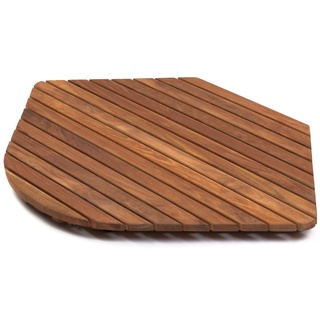 asinox Kantig Duschmatte Gitterrost, Holz, braun, 58 x 58 x 4 cm