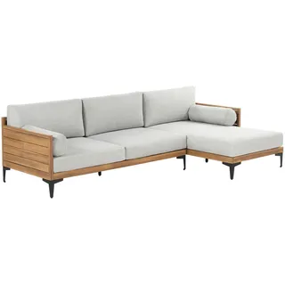 Beliani CAVEZZO Loungesofa grau/schwarz/braun