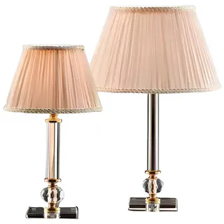 Xlmoebel Nachttischlampe Antike Tischlampe mit Kristallverzierung und elegantem Design, Hergestellt in Europa beige