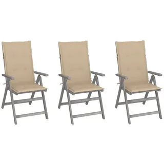 vidaXL Verstellbare Gartenstühle 69 x 69 x 110 cm braun 3 St.