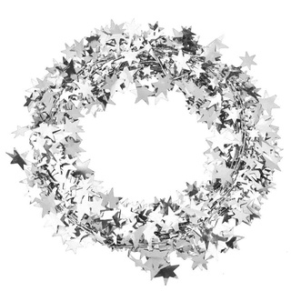 HEEPDD 7,5 m kleine Sterne Girlande, Bunte kabelgebundene Girlande Einfach zu hängende Weihnachts Dekorationen Sterne Lametta Girlanden für Party bedarf und Dekorationen Festliche Verzierung(Silber)