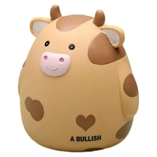 Spardose Sparschwein Kinder Spardose - 750 Münzen - Kuh - Harz - 16,5 x 17 cm