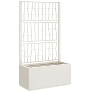 vidaXL Pflanzkübel mit Rankgitter 80 x 36 x 140 cm Weiß