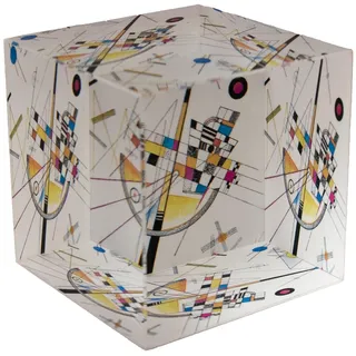 Rechteckiger Briefbeschwerer in quadratischem Design aus Glas, KANDINSKY – Komposition VIII, 6 x 6 cm