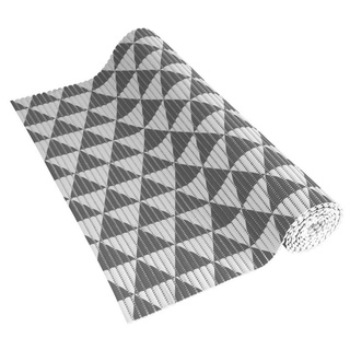 Venilia Weichschaummatte Venisoft Triangels Muster Rutschfester Bodenbelag Duschmatte Anti-Rutschmatte, PVC-Polyester, anthrazit-weiß, 65 x 200 cm, 54806