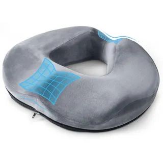 WUFANC Hämorrhoiden Sitzkissen, Donut Kissen aus Memory Foam, Abnehmbar Ergonomisches Sitzkissen, Sitzring Steißbein Entlastung, Sitzring Nach Op für Bürostuhl, Rollstühle, Autositze