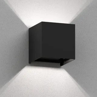 ledscom.de Wandleuchte CUBEL Aluminium 10,0 cm inkl. LED Lampe 596lm schwarz