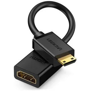 UGREEN 20137 Mini-HDMI HDMI Adapter 4K Mini HDMI auf HDMI Adapter 18Gbit/s unterstützt 3D, Ethernet ARC kompatibel mit Raspberry Pi Zero 2 W, Canon Kamera(20CM)