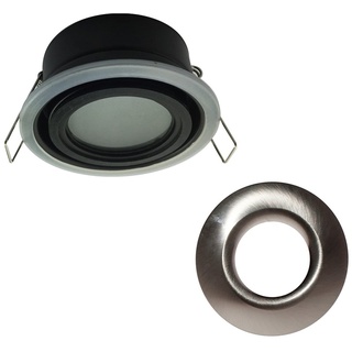 Wonderlamp - Einbauleuchte für Außen/Innenbereich, rund mit Abdeckring, wasserdicht IP 65, modernes Nickel