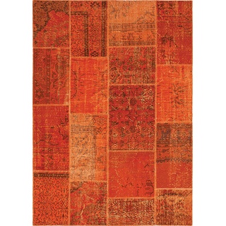 Vintage Teppich Patchwork 200 x 300 cm Mischgewebe Orange