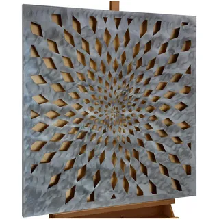 Kunstloft Metallbild, Silber, Gold, Metall, 3x80 cm, Bilder und Zubehör, Wandbilder, Metallbilder