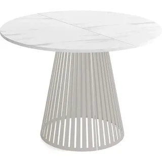 WFL GROUP Esstisch Ø 100 cm grau-beige