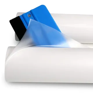 Folindo Klebefolie Wandschutzfolie Transparent Matt – Meterware x 100cm Breite – Wasserdichte Selbstklebende Schutzfolie für Wände & Tapeten – Elefantenhaut Tapetenschutz, inkl. Rakel