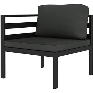 vidaXL Ecksofa Modular 1 STK. mit Auflagen Gartenmöbel Sofa Gartensofa Lounge Sessel Ecksessel Einzelsofa Garten Aluminium Anthrazit