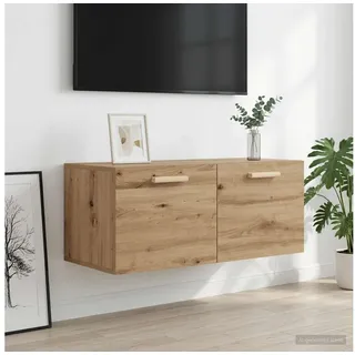 furnicato Wandhängeschrank Wandschrank 80 x 36,5 x 35 cm Artisan-eiche, 1-tlg., Umkehrbare Tür Wandregal mit zwei Fächern für dein Wohnzimmer braun 36.5 cm x 35 cm x 80 cm