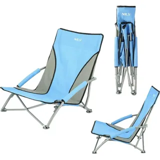 NILS CAMP NC3035 Campingstuhl – klappbarer Outdoor Stuhl mit Tragetasche Hellblau - Blau