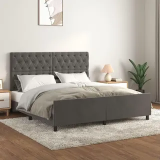 vidaXL Bettgestell 160 x 200 cm Dunkelgrau