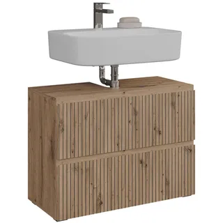 Vicco Waschbeckenunterschrank Takumi 2 Schubladen 80 x 58 x 35 cm Braun