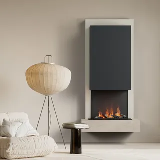 muenkel design Arco [Elektrokamin Opti-myst]: Jura (Schiefer beige) - Schwarz