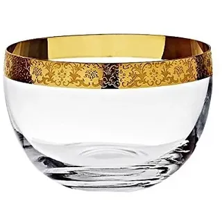 Schale Obstschale Konfektschale Gold Age D 12 cm Transparent mit Goldrand