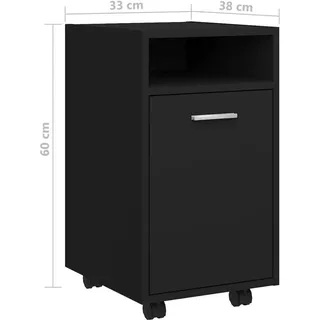 vidaXL Gehrweiler Beistellschrank 33 x 38 x 60 cm Schwarz