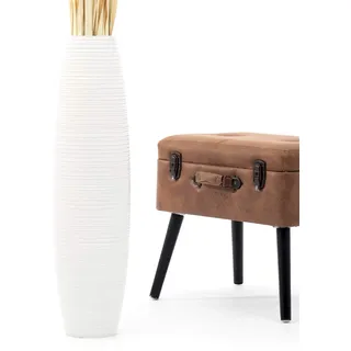 Leewadee Große Bodenvase 65 cm Mangoholz für Pampasgras & Trockenblumen | Dekovase fürs Wohnzimmer, für Zweige & Trockengräser - bruchfester als Keramik, kein Wasser. Boho