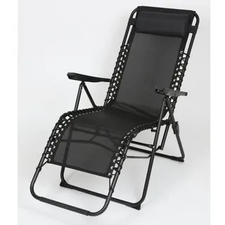 Buri Gartenliege 200 x 60 x 80 cm Schwarz