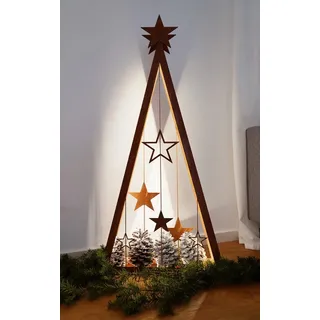Badeko Metalldekoration Sternenbaum Metall inkl. LED Beleuchtung braun