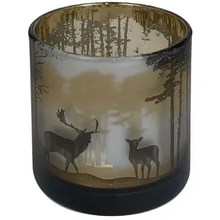 Windlicht Thalas Hirsche schwarz 8cm