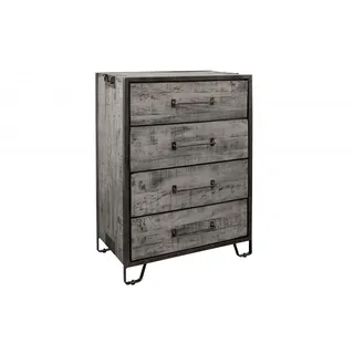 MASSIVMOEBEL24.DE Kommode 81 x 122 x 46 cm Grau